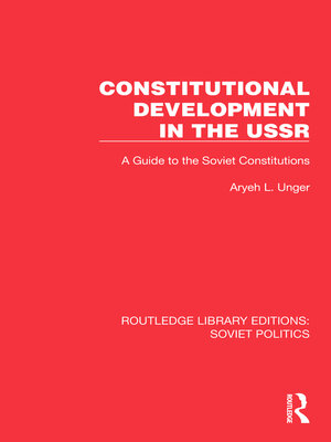 cover image of Constitutional Development in the USSR